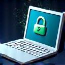 Icon representing a secured laptop